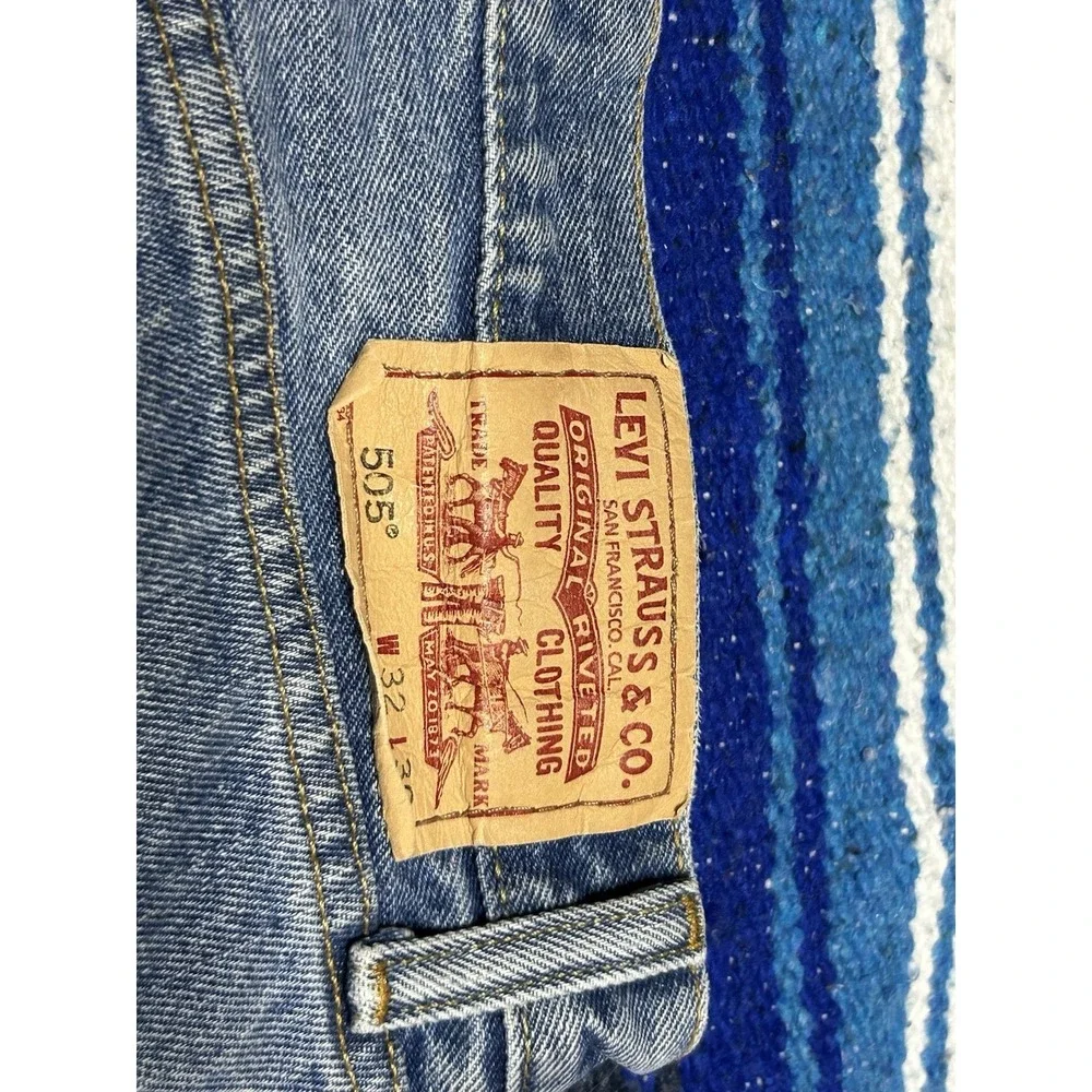 VTG Levis 505 Jeans Mens 32x30 Levi Strauss Blue Denim Jeans Straight Fit Work